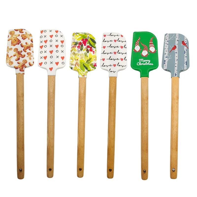 Food Grade Scraper Kitchen Creative Silicone Spatula Pastry Butter Cookie Spatula Cake Decor Mixing Tool Baking Accessories