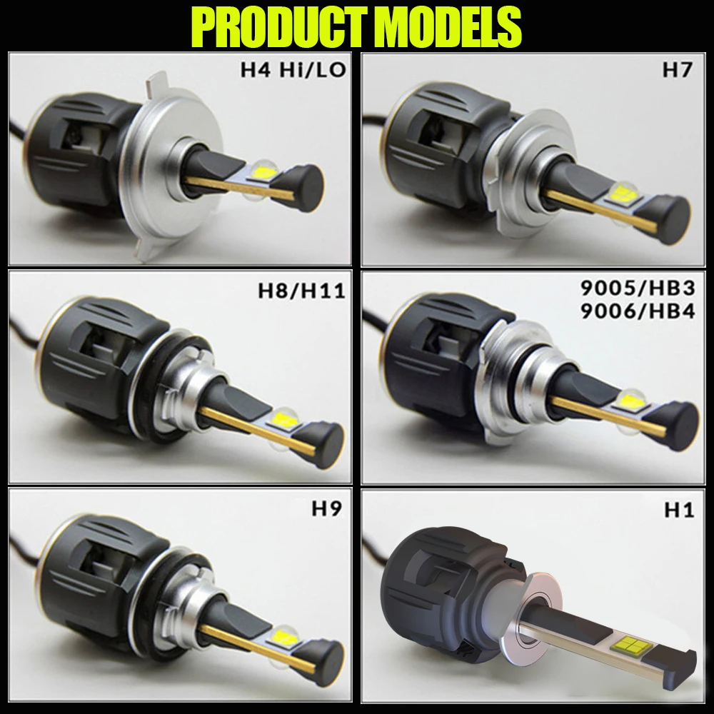 2 шт. H7 светодиодный лампы XHP70 2nd Generation H4 H1 H8 H11 9005 9006 HB4 HB3 Автомобильные фары 5500 к 6000