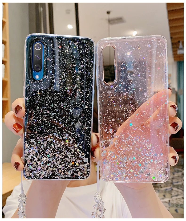 For Xiaomi Mi A3 Case Soft Silicone Bling Glitter Transparent