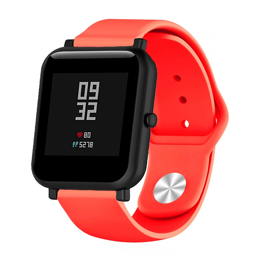 Новый универсальный Смарт-часы ремешок для смарт-браслета Amazfit Bip huawei 20/22 мм Фитнес группа ископаемых Asus Zenwatch Apple силиконовый браслет ремешок