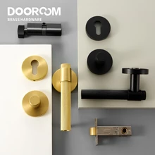 Dooroom Set di serrature per porte in ottone moderno interno in oro nero camera da letto bagno doppio Set di leve per porte in legno Privacy fittizia