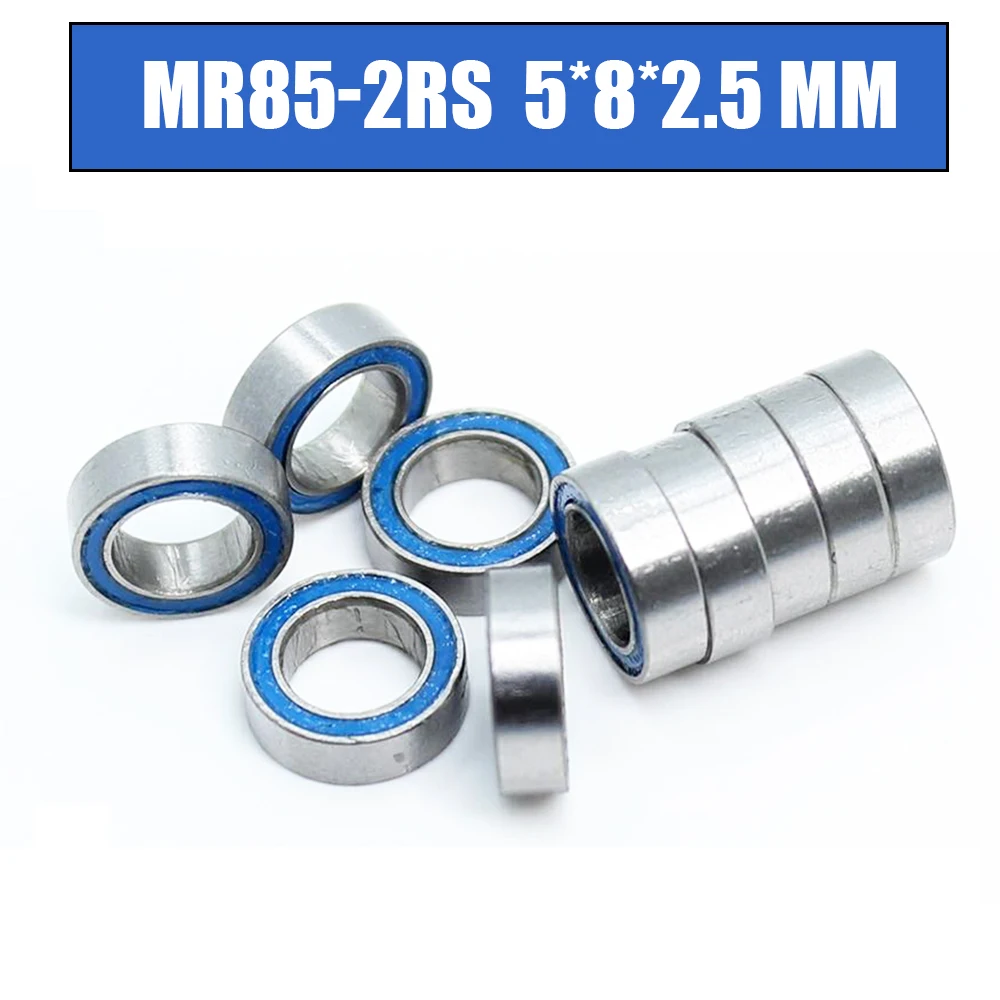 MR85RS Bearing ABEC-3 10PCS 5X8X2.5 mm Miniature MR85-2RS Ball Bearings Blue Rubber Sealed MR85 RS f698 2rs bearing 8 19 6 mm 10pcs abec 1 miniature flanged f698rs ball bearings rf 1980dd f698 rs