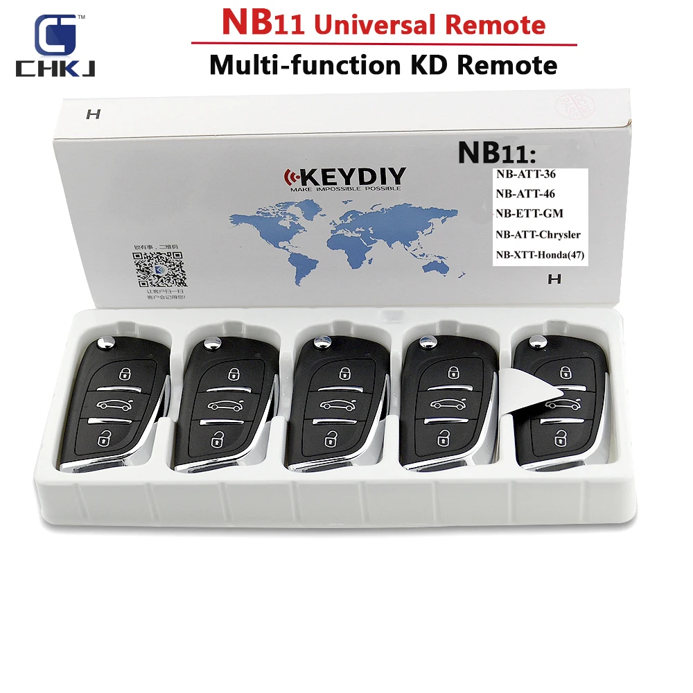

CHKJ 5PCS/LOT Original KD900/KD-X2 Key Programmer NB11 Universal Multi-functional DS Style Remote Suitable For B And NB Series