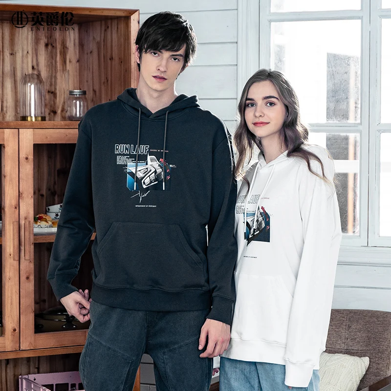 

Enjeolon 2020 Autumn New Men Fashion Print Causal Lover's Hoodie Sweathirts Male Tops Coat WY180