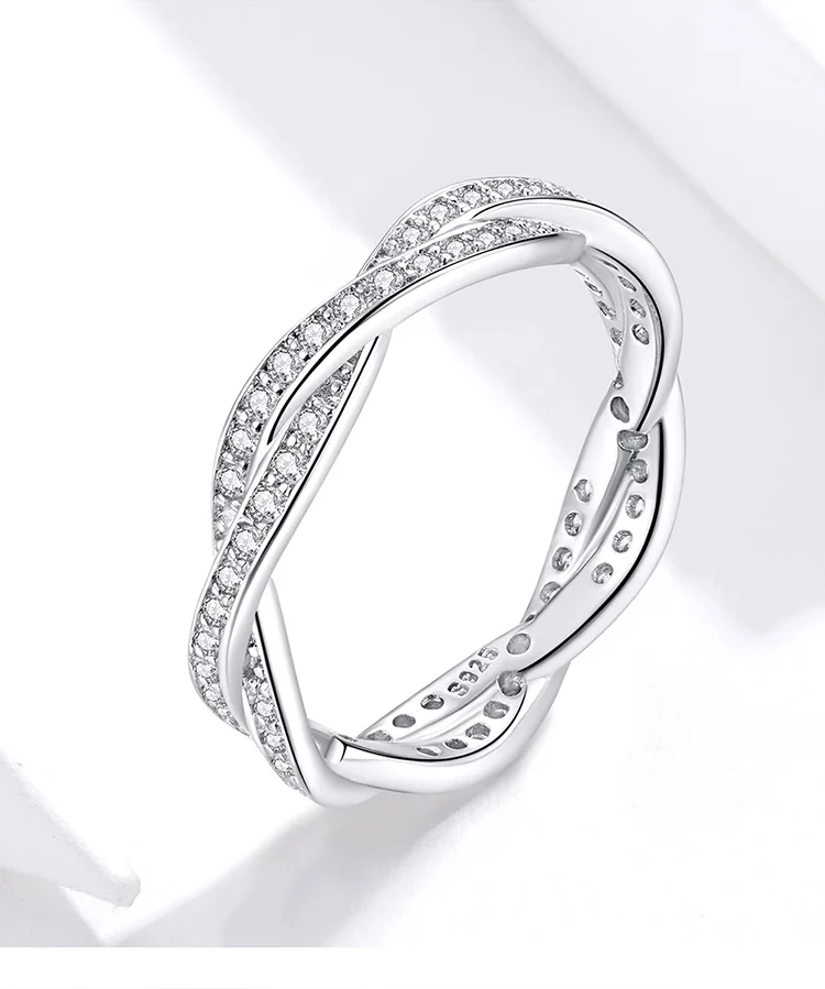 Bamoer 8 стилей плетеное кольцо с листьями Моя Принцесса Королева Корона серебряное кольцо Twist Of Fate Stackable RING Юбилейная распродажа