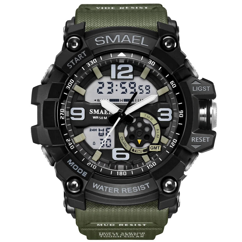 

2019 Luxury Brand Sport Watch Men LED Analog Digital Watch 50M Waterproof Army Military Watches Men's Casual Quartz Wristwatch