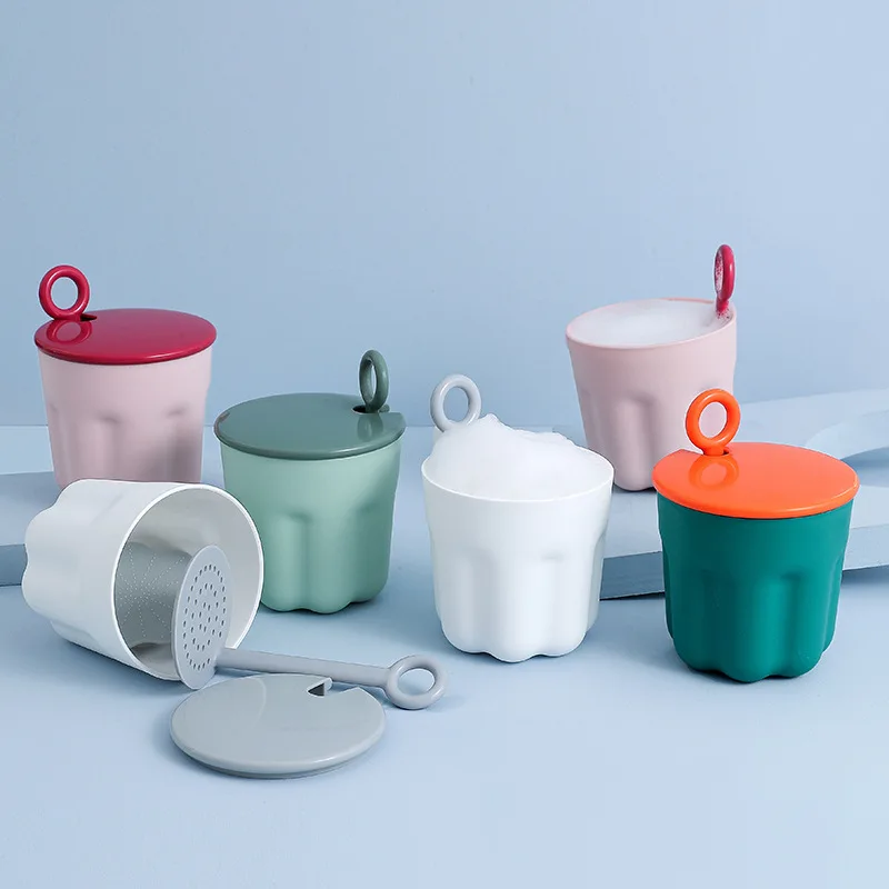 Uds limpiador Facial espuma portátil limpiador de mermelada espuma de burbujas de espuma taza botella de espuma de lavado de cara artefacto máquina de espuma taza