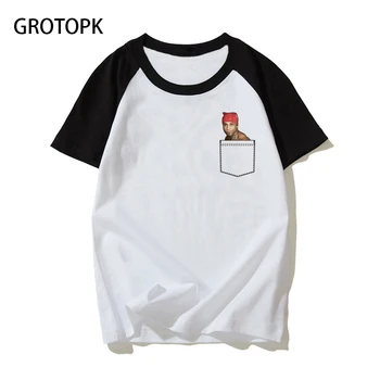 

Boys Rap Hip Hop Pocket Ricardo Milos Printed Fashion T Shirt Men T-Shirts Juice Wrld O-Neck Short Sleeve Femme Tops