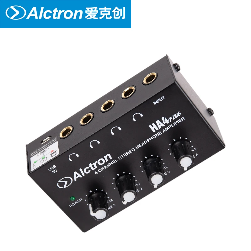 

Alctron HA4 PLUS 4-channel mini headphone amplifier used in studio, stage performance
