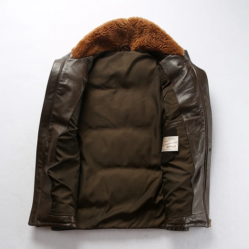 80% OFF 1615 Read Description! Asian size super quality sheep skin warm vest men's sheep leather vest mens duck feather down vest