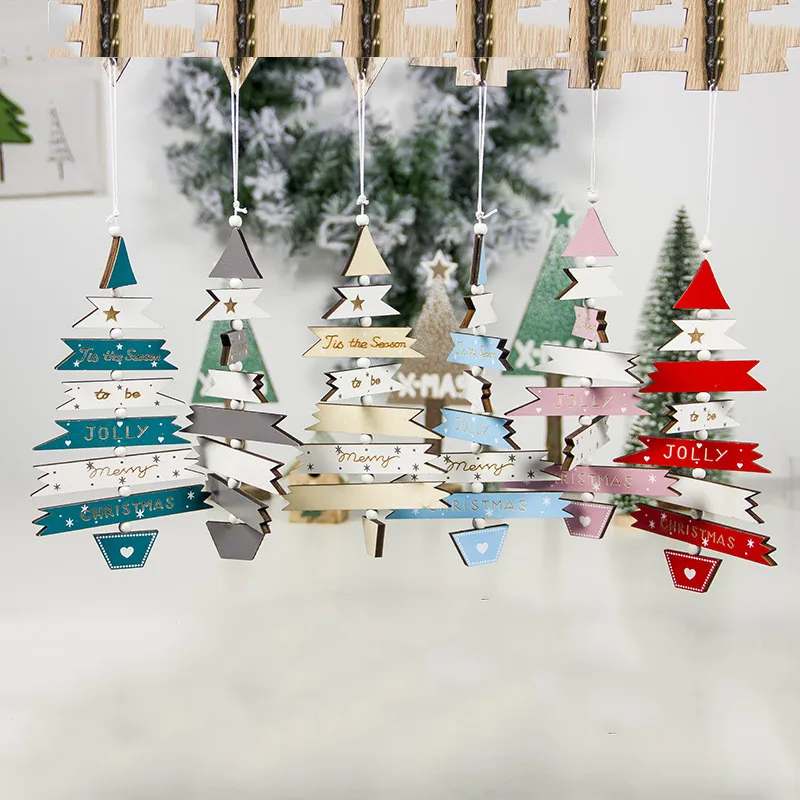 Рождественское подвесное украшение, Рождественские елочные Подвески, изысканные рождественские деревянные подвесные украшения премиум класса Ornements de noel
