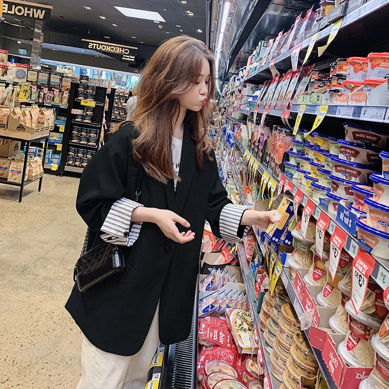 

Photo Shoot 2020 Autumn Clothing New Style Online Celebrity Small Suit Coat Women's Korean-style Loose Casual Sense of Design No