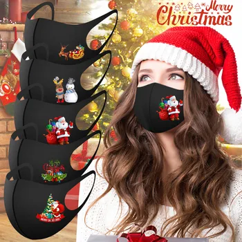 

1PC Combination Christmas Outdoor Mask Reusable Protective Mask Mouth Cover Outdoor Mouth Caps Face Shield mondmaskers masque
