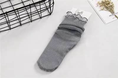 Новые прозрачные блестящие сетчатые носки для детей ясельного возраста, 4 цвета шикарные ультра-тонкие газовые детские носки для девочек Sox От 3 до 12 лет - Цвет: 002
