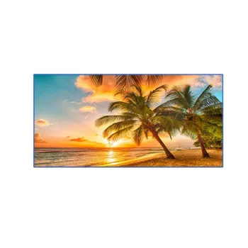 

Summer Coconut Tree Seascape Printed Rectangle Beach Towel Fast Dry Sand Free Microfiber Blanket Yoga Mat Picnic Carpet
