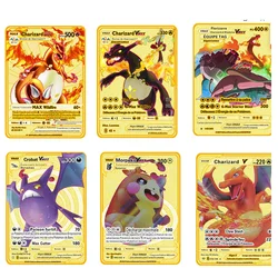 Carte Pokemon en métal, cartes Flash en métal, Vmax, jeu de Collection, cadeau limité pour enfants 