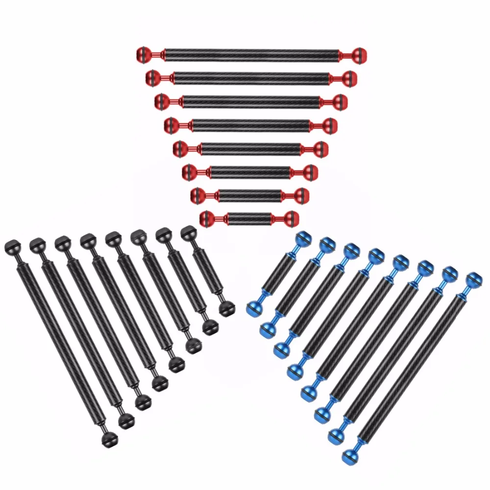 BGNing из углеродного волокна для дайвинга " дюймовая шариковая головка удлинитель 5-12 дюймов D20mm светильник для подводного плавания