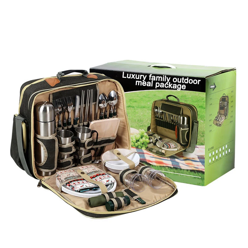 Portable Luxury Camping Picnic Tableware Set Dishes Outdoor Tableware