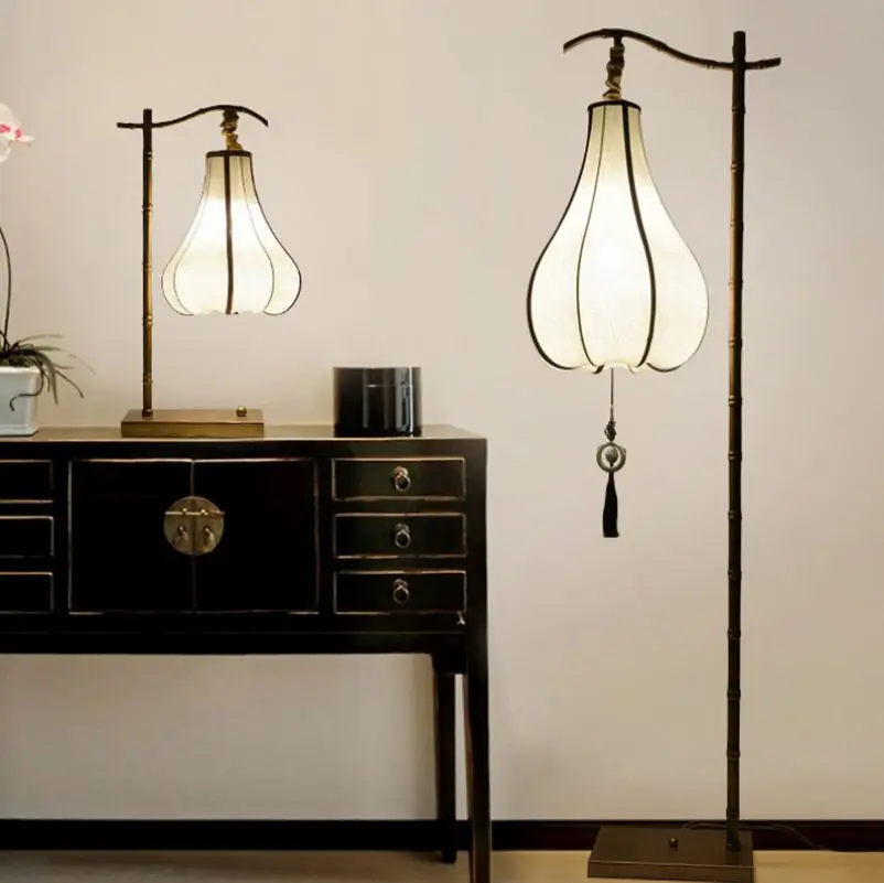 Современный китайский напольный светильник античный творческий ностальгический кабинет прикроватная Спальня вертикальный фонарь лампа