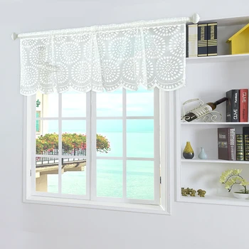 

Coffee Roman Tulle Curtain Window Valance Half-curtain Customize Panel Drape Tab Tape For The Kitchen Cabinet