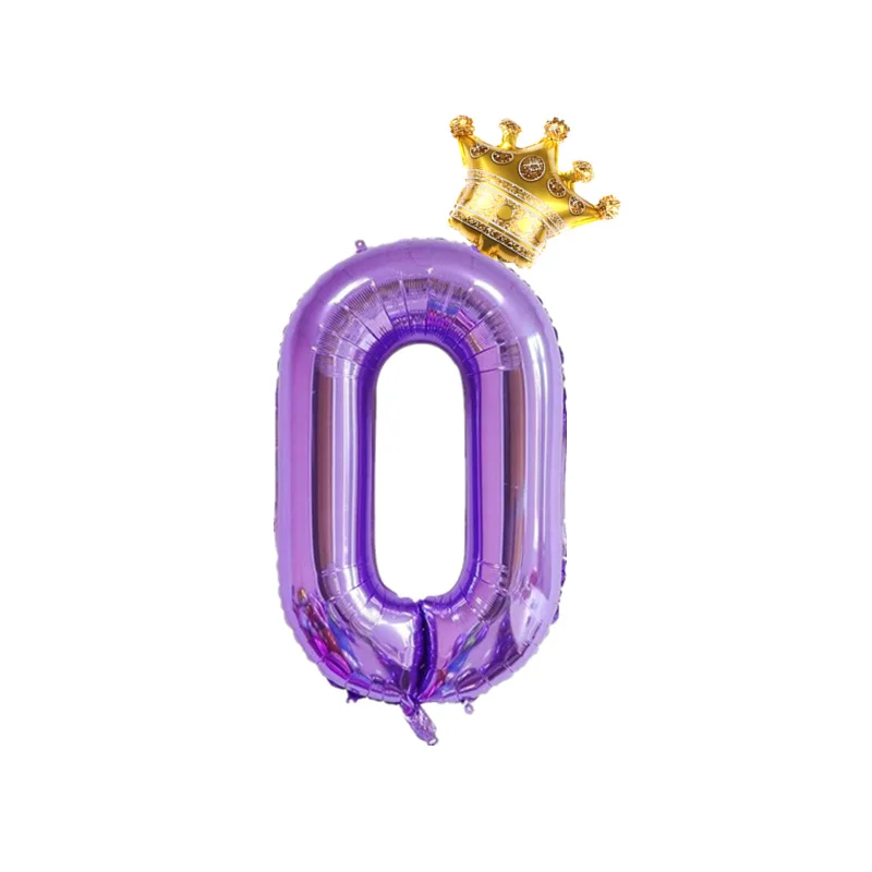 2 шт. Золотая Корона фольги воздушный шар 40 дюймов фиолетовый цифра 0-9 номер воздушные шары От 1 до 5 лет День Рождения украшения Детские баллоны