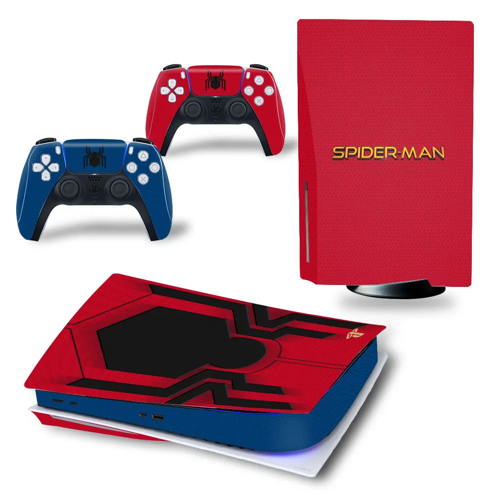 Marvel Spiderman PS5 Disk Skin Sticker Decal Cover for PlayStation 5 Console and 2 Controllers PS5 Disk Skin Sticker Vinyl 