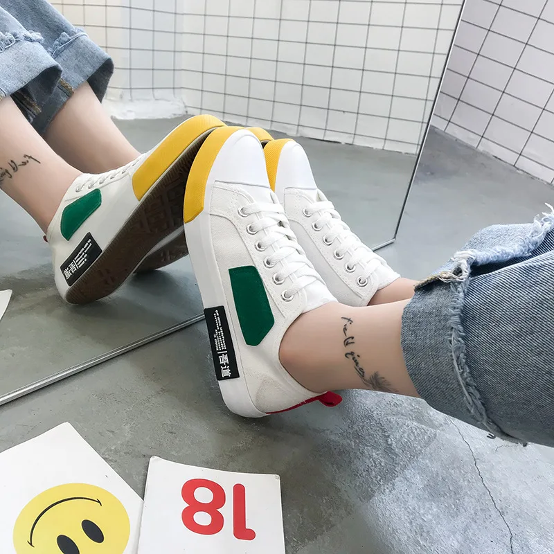 

2018 Autumn New Style Casual Shoes Mixed Colors Canvas Shoes Korean-style STUDENT'S Shoes Ulzzang Harajuku WOMEN'S Shoes