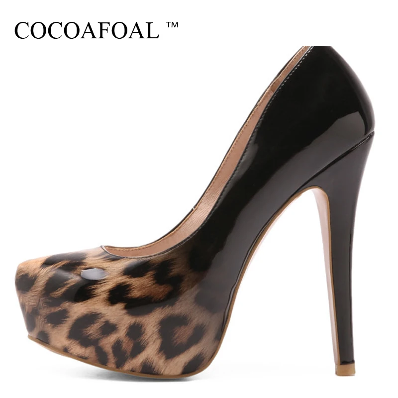 

Cocoafoal Woman Leopard Print Pumps Patent Leather Fashion Sexy High Heels Shoes Plus Size 33 - 48 White Black Blue 13 Cm Pumps