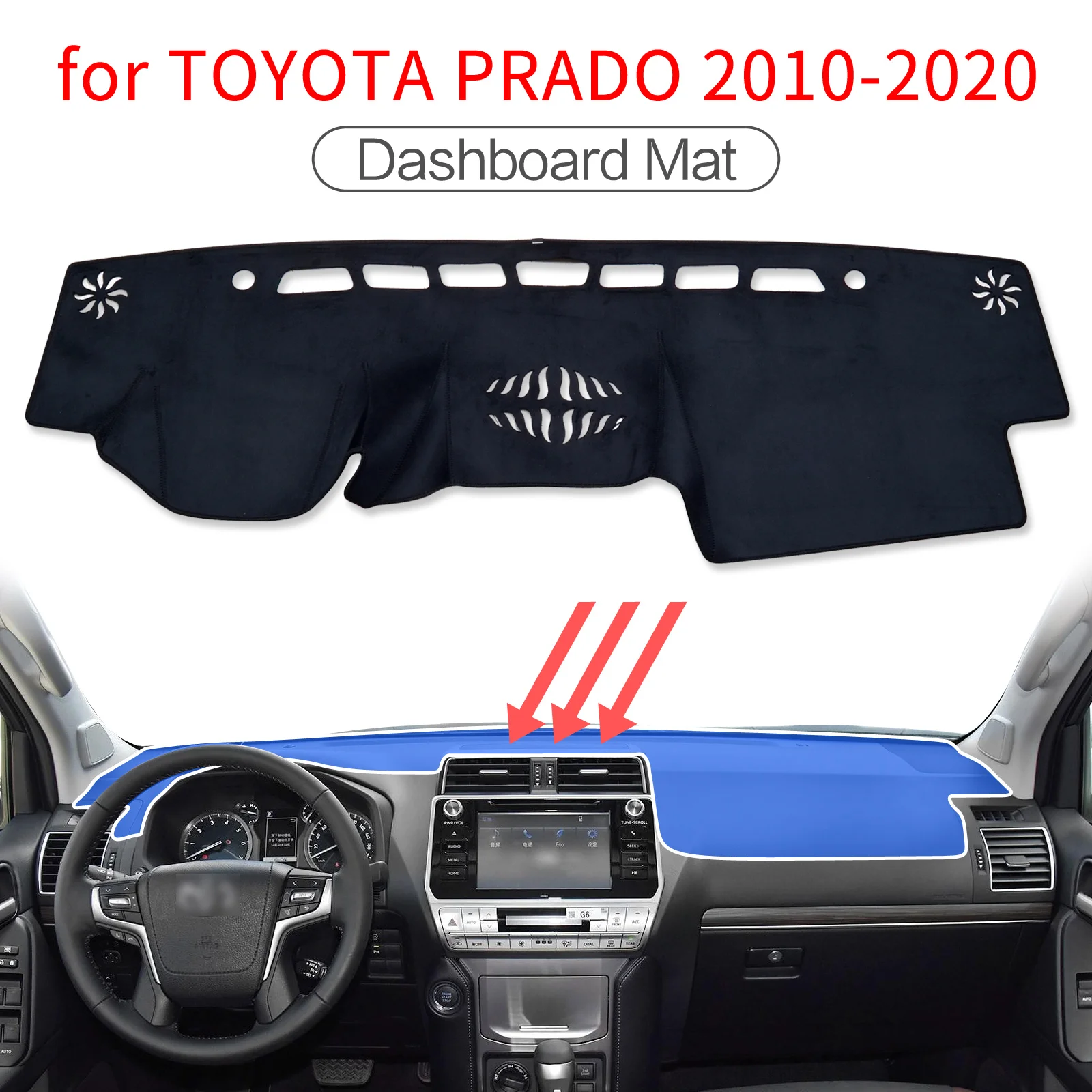 Smabee Antislip Dash Mat For Toyota Land Cruiser Prado J150 Series Gx