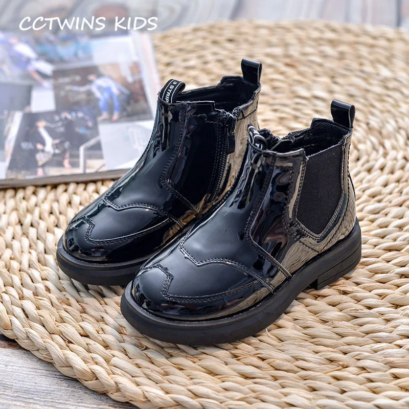 CCTWINS/детская обувь; коллекция года; сезон осень-зима; детская обувь из искусственной кожи; Модные ботильоны для малышей; черная обувь на платформе для девочек; FB1668 - Цвет: Thin Black
