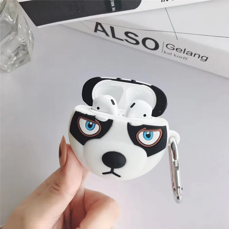 3D Мультяшные крутые очки Bulldog Alaskan Dog Husky Corgi чехол для Apple Airpods 1 2 беспроводной