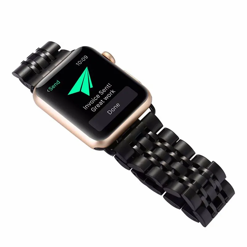 Нержавеющая сталь ремешок для наручных часов Apple Watch 5/4 ремешок 38/42/44/40 мм металлических звеньев Браслет Смарт-браслет на запястье для наручных часов iWatch серии, версия 1, 2, 3, ремешок