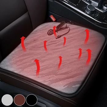 

Hot Auto Foldable Office Winter Warmer Square Pad Home Accessories 12V 24V Universal Thickening Car Seat Cushion USB Heating