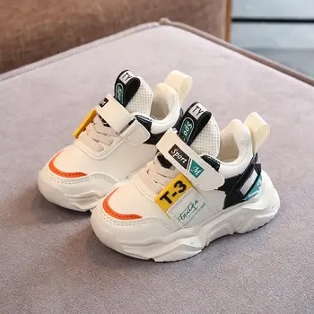 

Children's Sports Shoes New 2020 Spring Boys Girls Off White Shoes Brand Baby Toddler Leather Casual Shoes Fashion Kids Sneakers