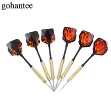 6 шт.(2 комплекта) 18 г Стальной Наконечник иглы точечная Дротика s, позолоченный железом медный дротик корпус и бочка и пластиковый вал и хороший огонь шаблон полета