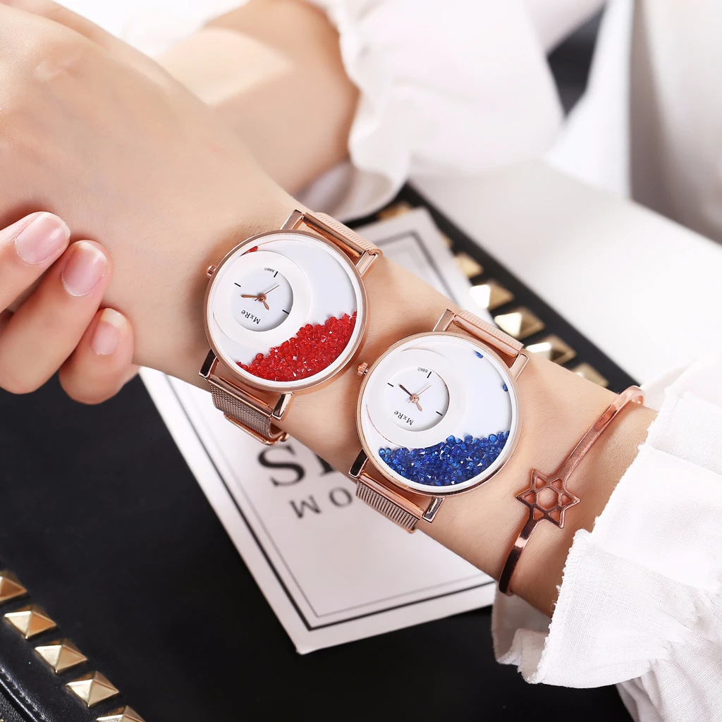 

Hot Fashion Women Rose Gold Stainless Steel Diamond Watch Luxury Women Rhinestone Quartz Watches Clock Relogio Feminino