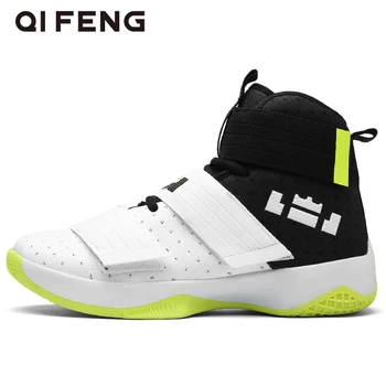 

Breathable Basketball Shoes Men Sneakers Boy Mesh Cloth Basket Shoes Winter High Top Anti-slip Sports Shoes Black Trainer Summer