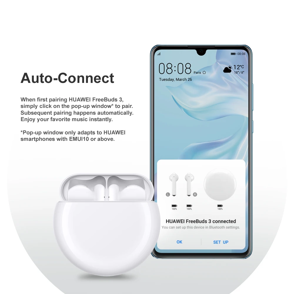 HUAWEI FreeBuds 3 Bluetooth наушники беспроводные вкладыши kirin A1 интеллектуальное