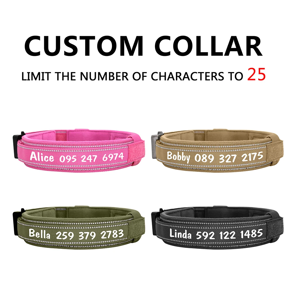 military dog collars with name