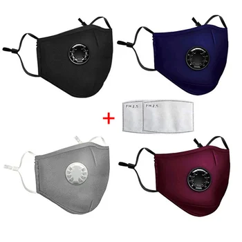 

Air Purifying Filter Face Masks With Breathing Valve Mouth Muffle Filter Washable Anti Dust Masks With Respirator Valve + Filter