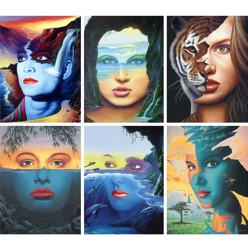 

5D DIY Diamond Painting Landscape Creative Portrait Full Square Diamond Embroidery Mosaic Cross Stitch Rhinestone Home Decor