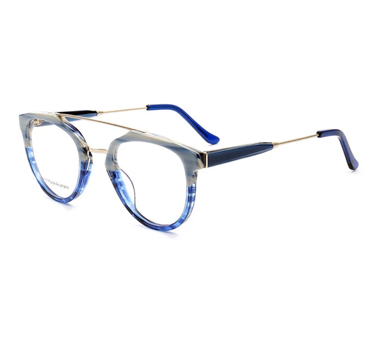 Высокое качество двойной мост Ацетат Оправа для мужских очков женские Рецептурные очки Квадратные Близорукость Оптические очки