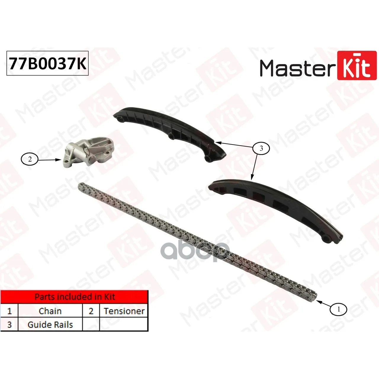 Комплект Цепи Грм Vag:2.0 Tsi Cczb,Bzg,Cgpa,Cjlb 08- MasterKit арт. 77B0037K
