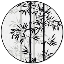 Черный белый бамбук китайский стиль чернил лист завод круглый ковер компьютерное кресло коврик для гостиной коврик Детская спальня коврики