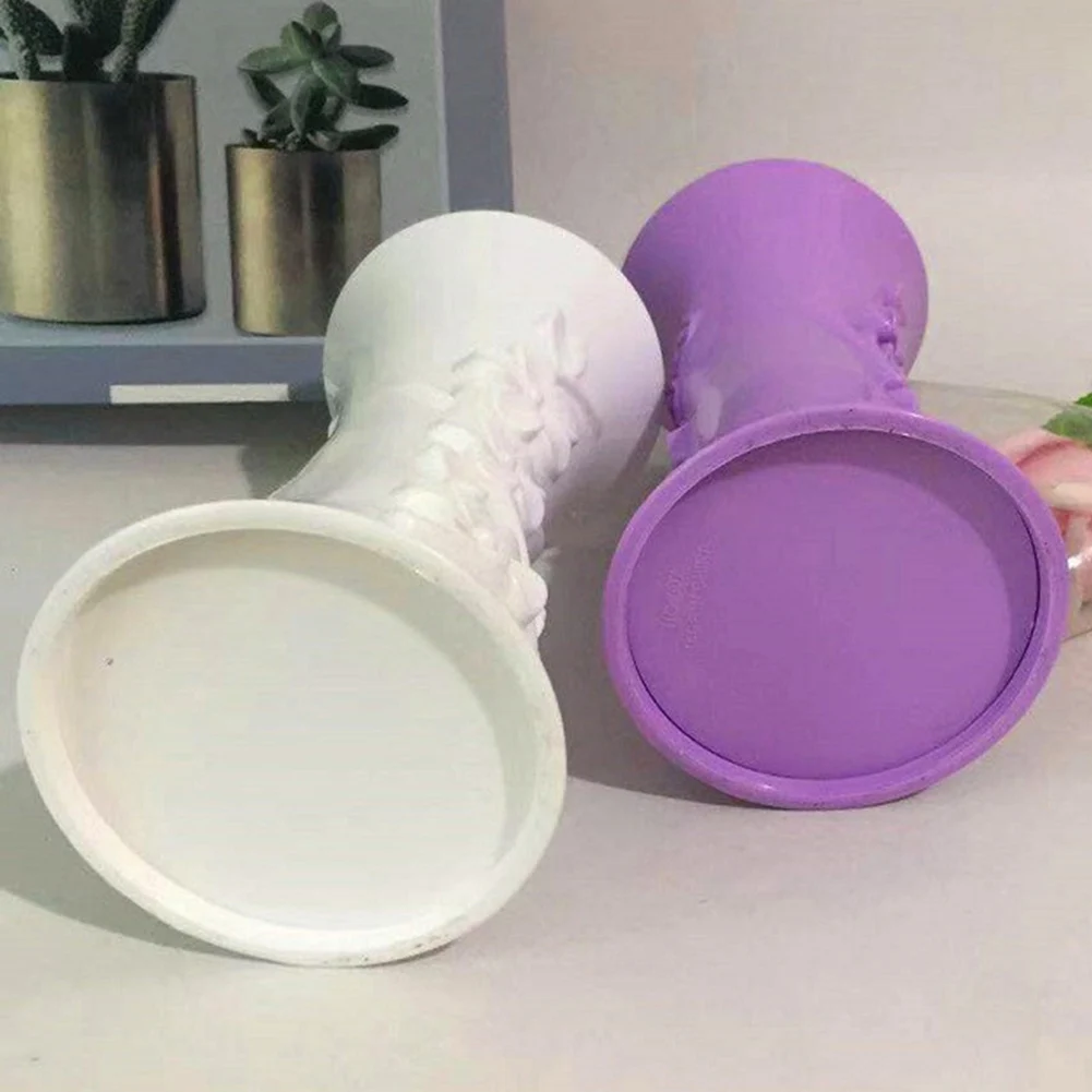 Ceramic Plastic Embossment Flower Potted Bottle Container Flower Desktop Ornement Vases Home Decor Bar Restaurant Decoration 4