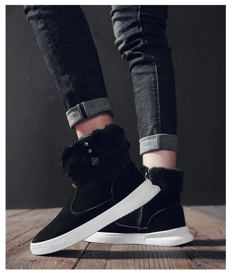 30 Snow Boots Men Winter Shoes Warm Plush for Cold Winter Men Ankle Boots Fashion Non-slip Male Footwear Snow Shoes KA2000