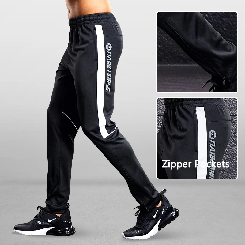 Soccer Pants Soccer Training Pants Sport Pants Men Athlete Sports Jogger Training Track Fitness Casual Pants Trousers with Zippered Pockets