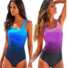 Сексуальный трикини mujer,, цельный градиентный купальный костюм, женский купальник, высокая горловина, бандаж, крест-накрест сзади, XXL, бикини, Женский Монокини