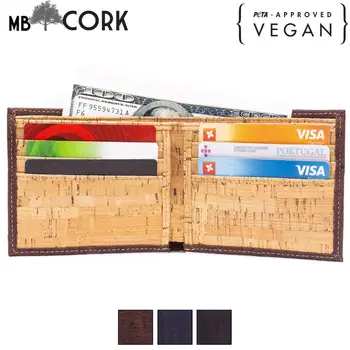 

Natural Bifold Cork Wallet | Vegan Cork Fabric Wallet BAG-2003