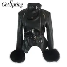GETSPRING Для женщин пальто из искусственного кожаные куртки